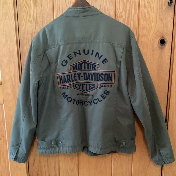 HARLEY-DAVIDSON ARMY ARMY JACKET.. MENS LARGE, THICK, NICE. - Picture 2 of 4